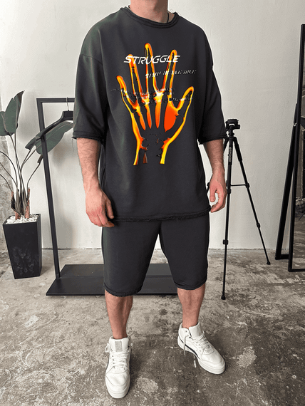 Комплект футболка та шорти ДТФ (петля оверсайз)