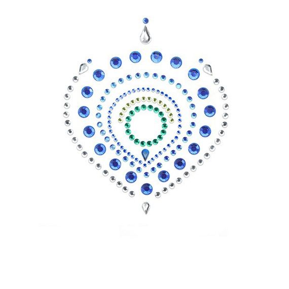 Прикраси для грудей та бікіні зі стразами Bijoux Indiscrets Flamboyant смарагдово-блакитний | Зображення 1