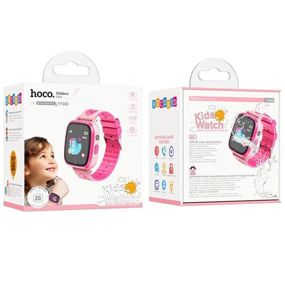 Детские cмарт-часы Hoco Y100 with call function Pink | Зображення 2