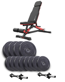 Набор Elitum Titan гантели 2х21кг со скамьей Hop-Sport HS-2090 HB