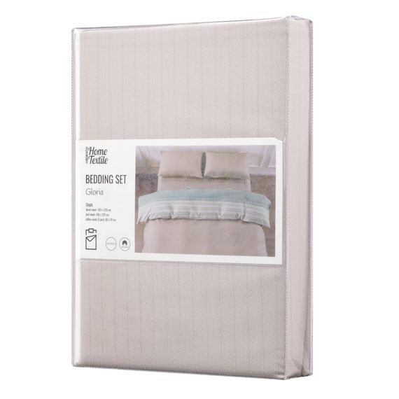 Постільна білизна Ardesto Gloria сатин смужки, коричневий полуториний євро 160х220 (ART1622RB)