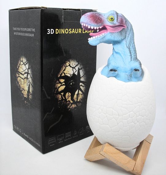 3D нічник світильник динозавр в яйці Dinosaur Lamp різнокольоровий з пультом д/к  з підзарядкою від USB