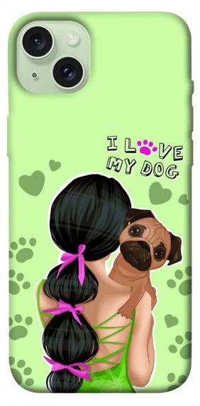 Чохол з картинкою Love my dog для Apple iPhone 15 Plus (6.7")