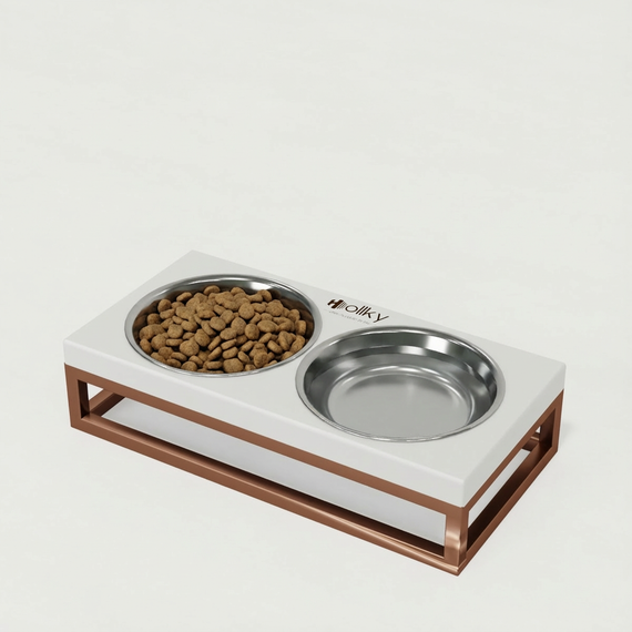 Миски на подставке для маленьких собак и котов Hollky Base XS (2 × 0,25 л) BXS-28145-GLWH
