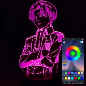 Акриловий світильник-нічник керування з телефона Леві Акерман (Levi Ackerman) tty-n000410