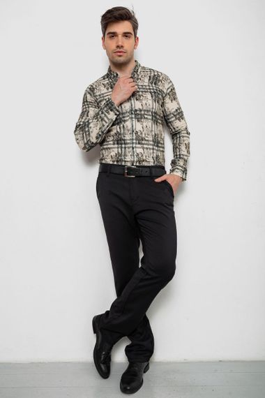 Рубашка мужская с принтом, цвет оливковый, 214R1038 | Зображення 1