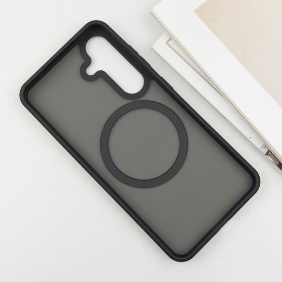 TPU+PC чохол Metal Buttons with MagSafe Colorful для Samsung Galaxy S24+ Чорний / Black | Зображення 4