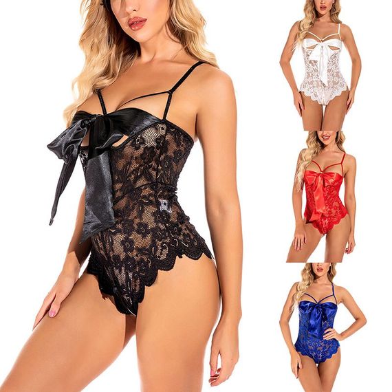 Сексуальний боді чорного кольору з атласними стрічками (розмір S) | Зображення 8