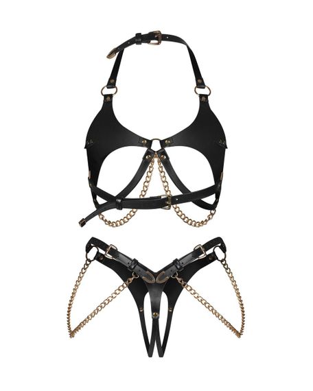 Комплект Obsessive Anyya Black 2-pcs crotchless set S/M/L Sex Aura | Зображення 7