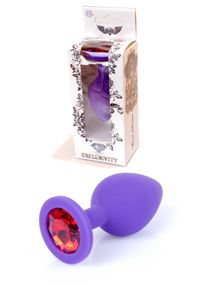 Анальна пробка B - Series HeavyFun Jewellery, фіолетова, силіконова, M розмір