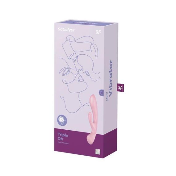 Двосторонній вібратор-кролик Satisfyer Triple Oh Pink, 3 мотори, руків’я-масажер Sex Aura | Зображення 7