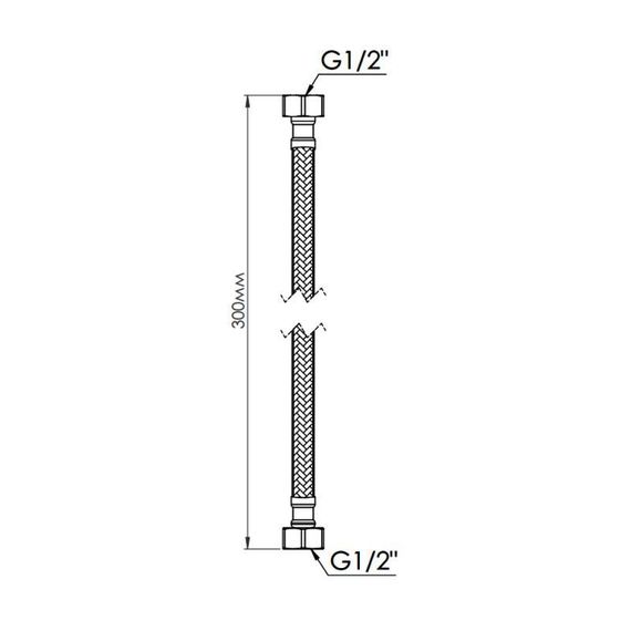 Шланг для води Thermo Alliance Standart 30 см NYLON 1/2"x1/2" ВВ TAS387W30 | Зображення 1