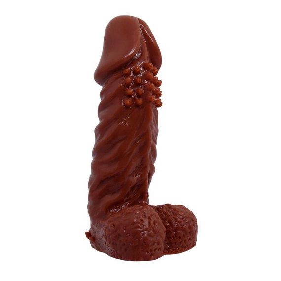 Насадка-презерватив BI-016009-0902S ( коричнева ) Sex Aura | Зображення 4