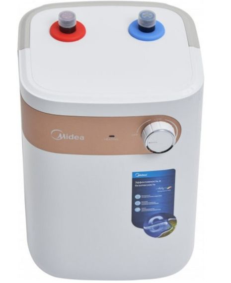 Водонагрівач Midea під мийку 5 л, 1,6 кВт, "мокрий" ТЕН, вертикальний, прямокутний, білий (D06-15A(U)) | Зображення 4