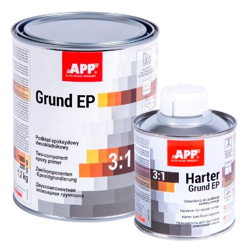 APP Грунт епоксидний Grund EP 3:1 з затв., сірий 1l+0.2l