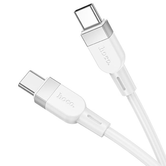 Дата кабель Hoco X109 Energy silicone Type-C to Type-C 60W (1m) White | Зображення 2