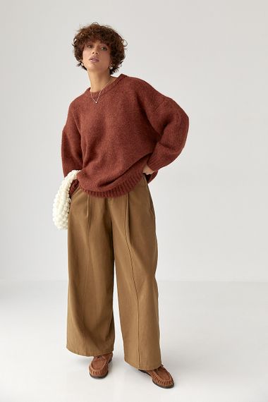 Вільна мохерова кофта - теракотовий цвет, ONE SIZE (є розміри) | Зображення 2