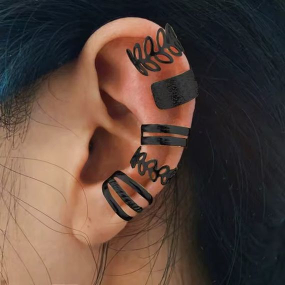 Черные клипсы 5 шт из нержавеющей стали с листьями повседневные 1.3 см