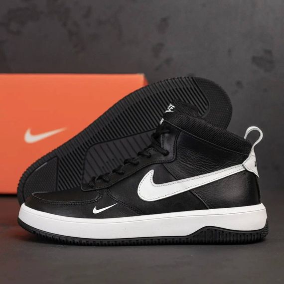 зимові шкіряні ботинки  Nike колір чорний/ білий | Зображення 4