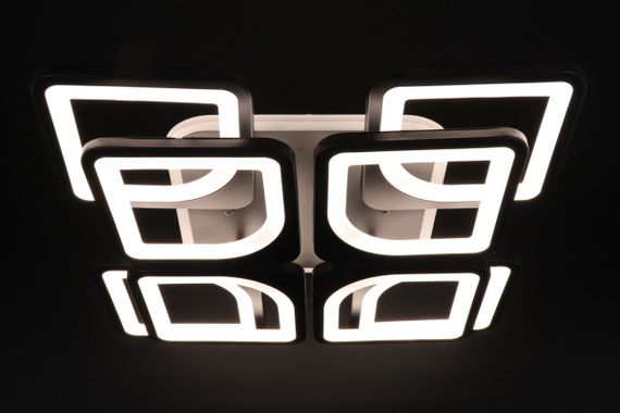 Люстра світлодіодна стельова LED світильник для квартири на стелю лед з пультом 25751 Чорний 11х43х43 см. | Зображення 3