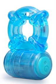 Эрекционное кольцо с вибрацией STAY HARD 5 FUNCTION COCK RING BLUE sexstyle