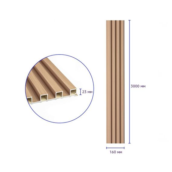 Декоративна стінова рейка 3000*160*23мм (D) SW-00001855 | Зображення 2