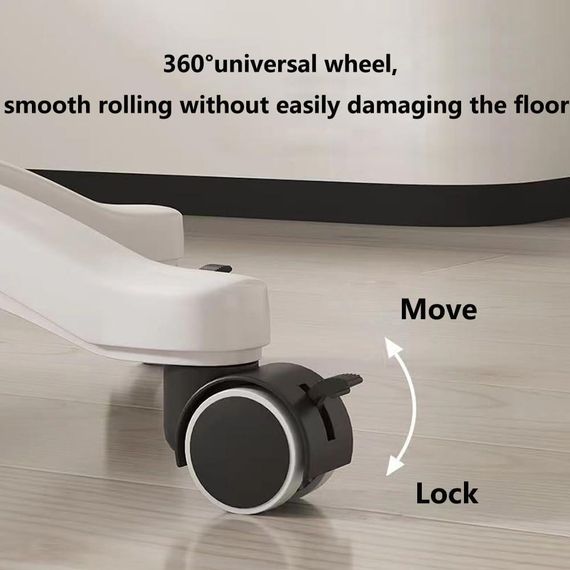 Журнальный, кофейный стол (26010) 360° + гидроподъёмник 60х40х58~75 см / Столик прикроватный / Компьютерный стол на колесах Белый | Зображення 6