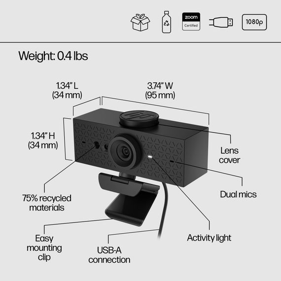 Веб-камера HP 620 FHD (6Y7L2AA) | Зображення 8