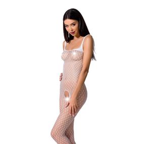 Бодістокінг Passion BS071 white, комбінезон на бретелях, S/M/L