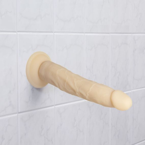 Фалоімітатор Naked Addiction — 9″ Silicone Dual Density Bendable Dildo Vanilla, віброкуля в подаруно | Зображення 4