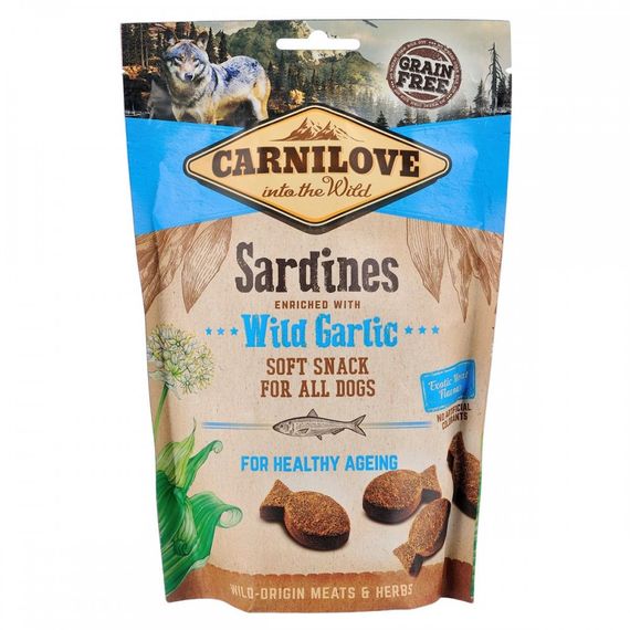 Ласощі для собак Carnilove Dog Soft Snack з сардиною та черемшею 200 гр