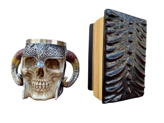 Подарунковий набір Кухоль 3D Рогатий Череп і Блокнот 3D «Око Пламінного Дракона» | Зображення 1