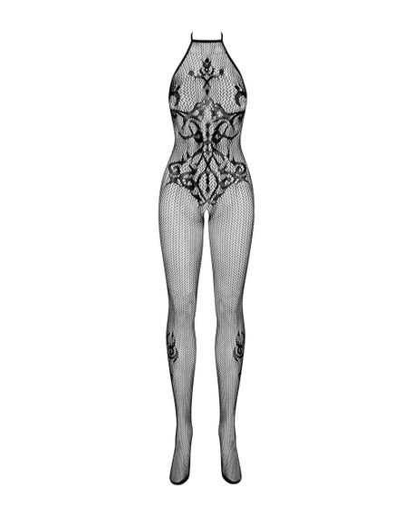 Бодистокинг Obsessive Bodystocking G308 S/M/L, халтер, декор в виде татуировки Sex Aura | Зображення 4