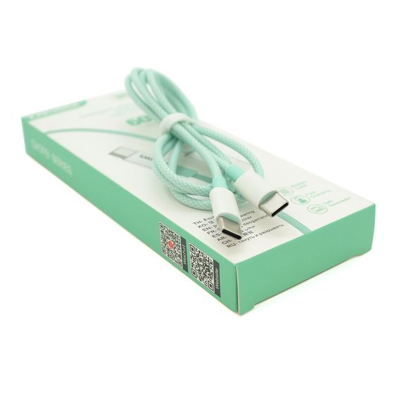 Кабель iKAKU KSC-723 GAOFEI PD60W smart fast charging cable (Type-C to Type-C), Green, довжина 1м, BOX
