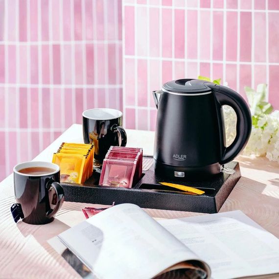 Електрочайник + 2 чашки та піднос ADLER AD 1387 1Л 1300Вт UL-60 | Зображення 1