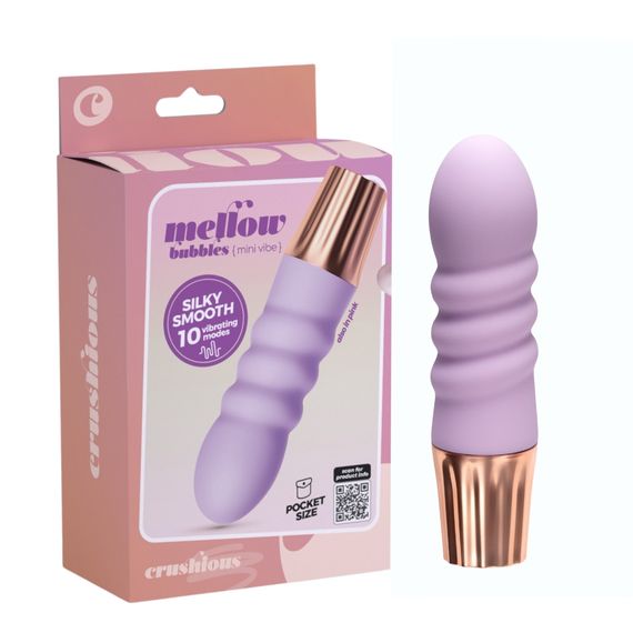 Міні-вібратор CRUSHIOUS Mellow Bubbles, лавандовий, 11 х 2,8 см Sex Aura