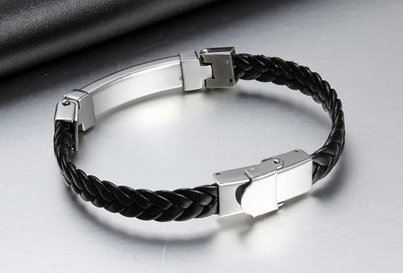 Чоловічий шкіряний браслет Primo Steel Rope - Gold | Зображення 2