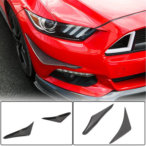 Накладки на передній бампер (2015-2017, Карбон) для Ford Mustang рр