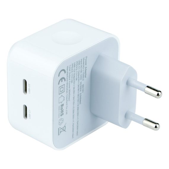 Мережевий зарядний пристрій XO L102 EU Dual type-C port 35W | Зображення 1