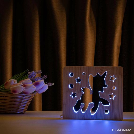 Светильник ночник ArtEco Light из дерева LED "Пони-единорог" с пультом и регулировкой... | Зображення 2