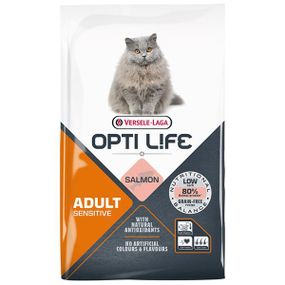 Сухой корм Opti Life Sensitive Опти Лайф Сенситив с лососем для котов с чувствительным пищеварением 7,5 кг