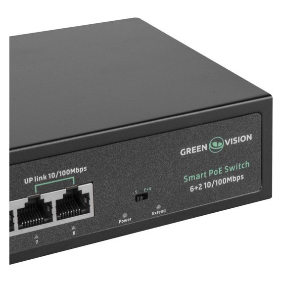 Комутатор мережевий Greenvision GV-015-D-06+2P | Зображення 4