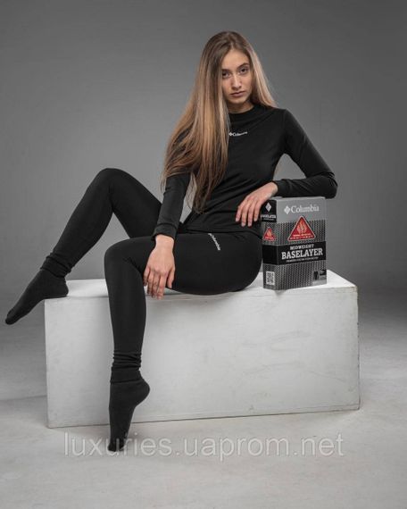 Термобілизна жіноча Columbia зимова чорна, жіночий комплект термобілизни (xs-2xl) | Зображення 9