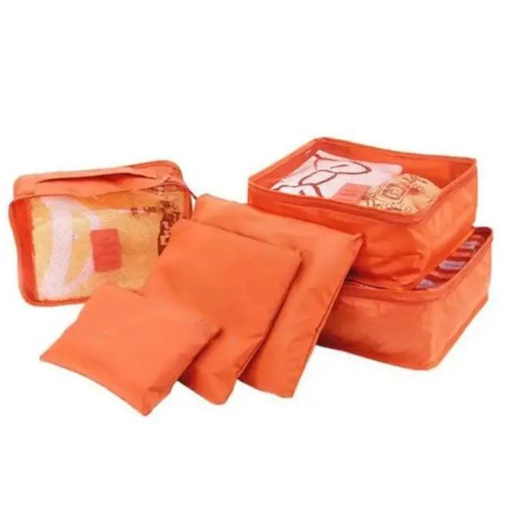 Набор дорожных органайзеров для вещей 6 шт. Цвет: оранжевый KT-65 | Зображення 2