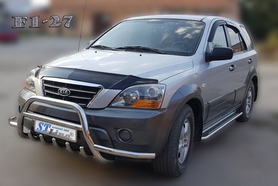 Кенгурятник с усами WT003 (нерж.) для Kia Sorento 2002-2009 гг | Зображення 2