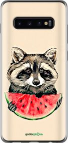 Чохол на Samsung Galaxy S10 Plus Єнотик з кавуном "4605u-1649-2448"