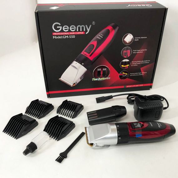 Професійна машинка для стрижки волосся GEMEI GM-550 з двома акумуляторами, Бритва триммер для бороди | Зображення 4
