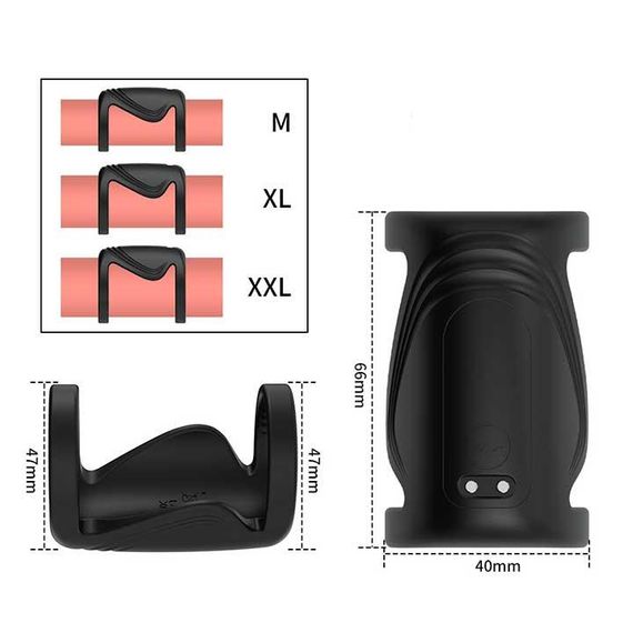 Смарт насадка на пенис с вибрацией Black Velvets Sleeve синий | Зображення 5