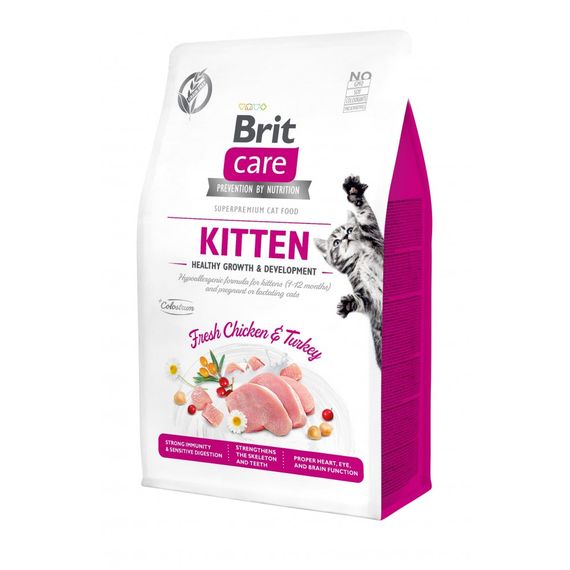 Корм сухий Brit Care Cat Grain Free Kitten Healthy Growth and Development для кошенят для здорового зростання та розвитку 40