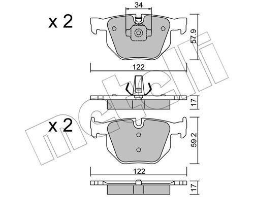 Колодки гальмівні задні BMW X5 E70 06-13 F15 F85 13-18 X6 E71 E72 08-14 F16 F86 14-19 22-0644-4 | Зображення 8
